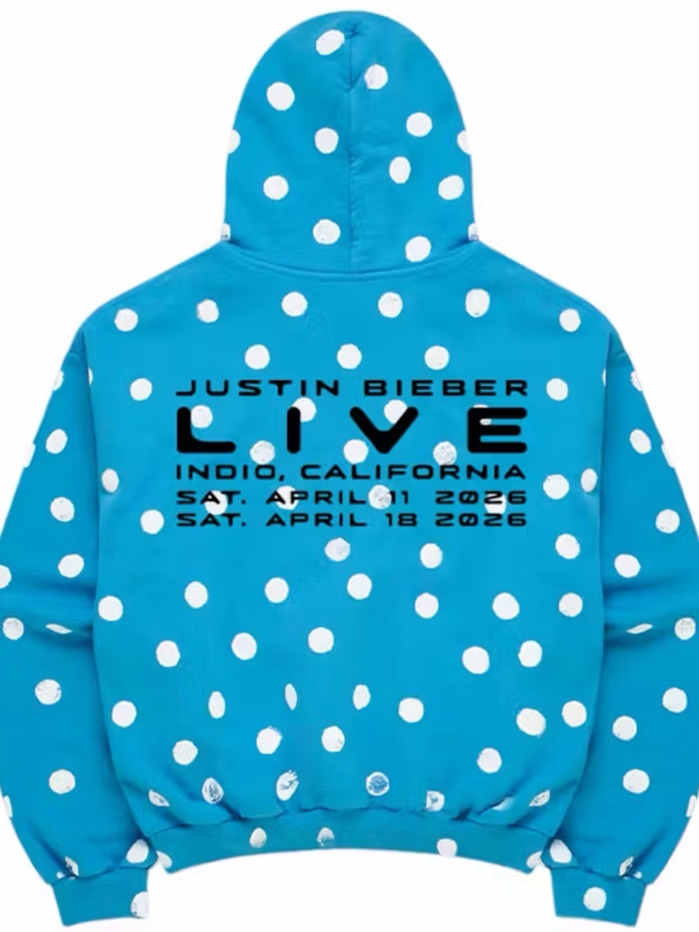 SKYLRK Justin Bieber Turquoise Polka Dot Hoodie - Unisex